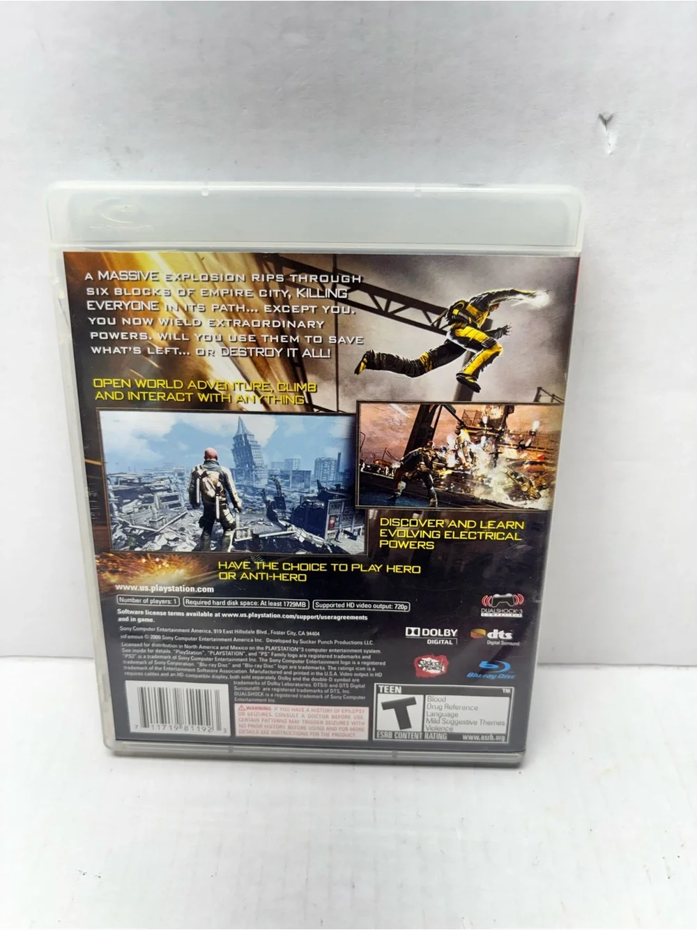 Sony playstation3 infamous